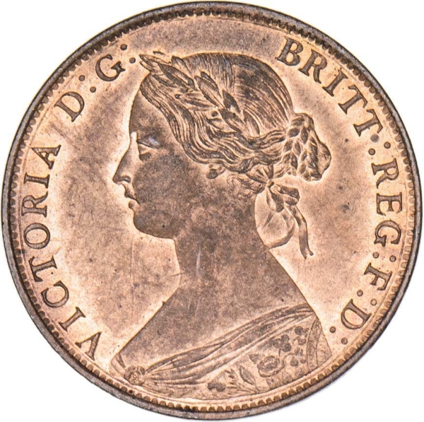 Victoria 1861 Halfpenny Brilliant Unc_obv