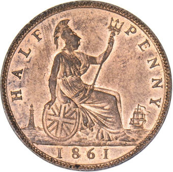 Victoria 1861 Halfpenny Brilliant Unc_rev