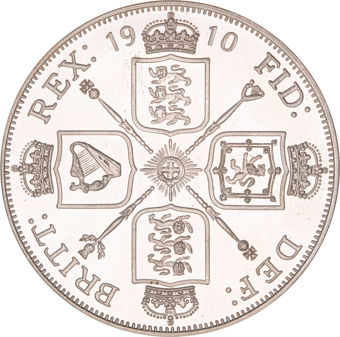 George V_Double_Florin_Silver_Patina_Patern_Proof_rev