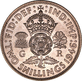 George VI, Florin 1946 Unc_rev