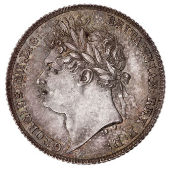 George IV_1821_Sixpence_Laureate_Head_1st_reverse_Choice_Unc_obv