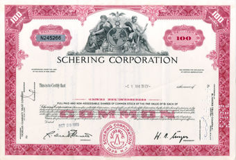 USA Share Certificate Schering Corporation