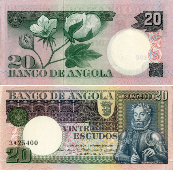 Angola 20 Escudos 1973 P104a Unc
