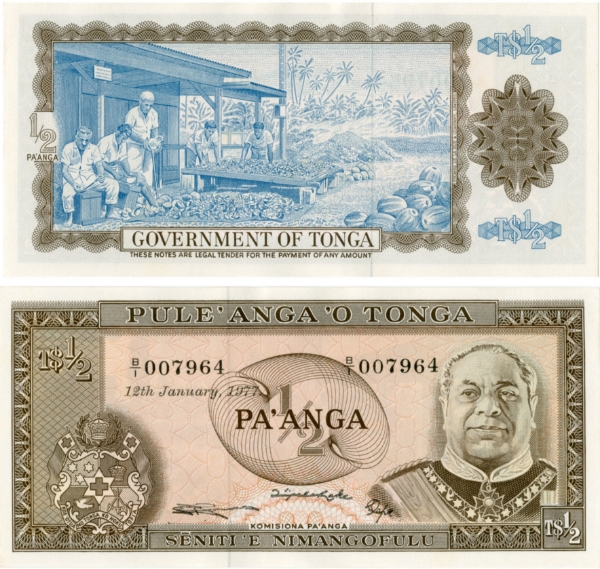 Tonga Half Pa'anga 1977 P18b Unc