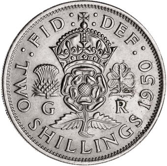 George VI 1950 Florin About Unc_rev