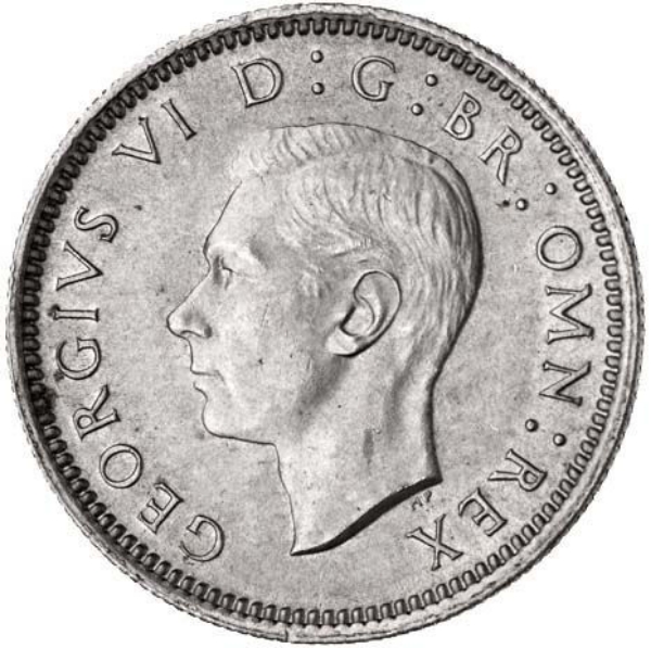 George VI, Sixpence 1950 Unc_obv