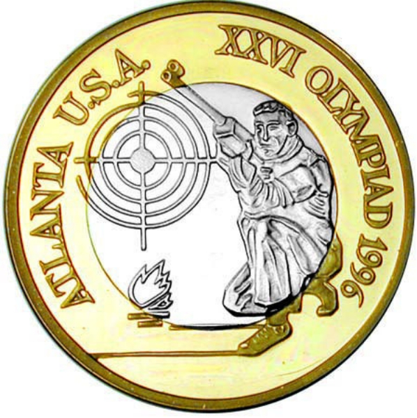 Romania, Shooting Olympics Bi-metallic Brilliant Unc_obv