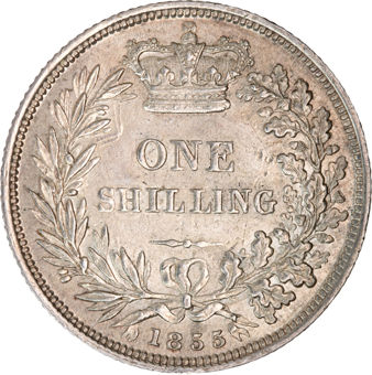 Victoria, Shilling 1855 Extremely Fine_rev