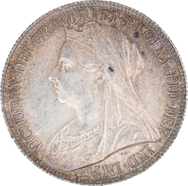 Victoria, 1897 Old Head Florin Unc_obv