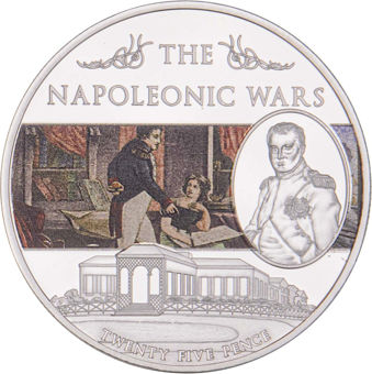 St. Helena, 25 Pence 2013, Napoleon with Betsy Balcombe (SP)