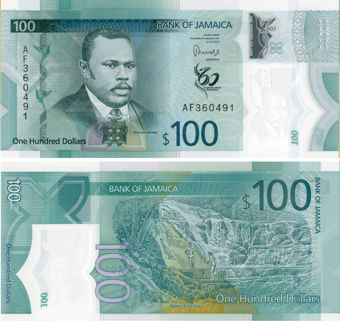 Jamaica 100 Dollars 2023 P-New Polymer Unc