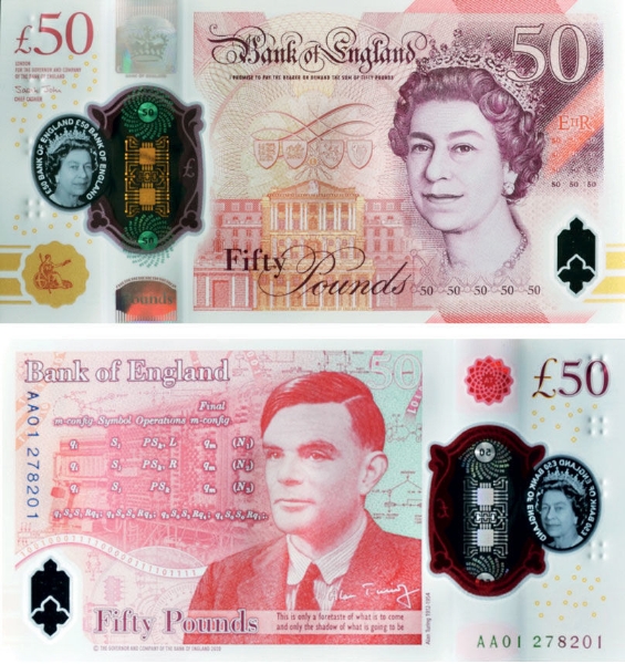 Sarah John £50 Alan Turing Polymer B418  AA01 Unc