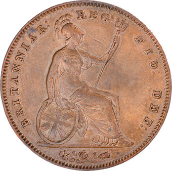 Victoria, Penny (Plain Trident) 1855 really Good Extremely Fine_rev