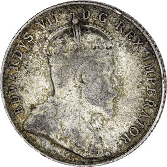 Canada, Edward VII, Silver 10 cents VG-F_obv
