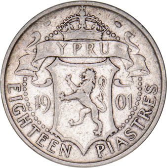 Cyprus, Victoria, 18 piastres 1901 Fine_rev
