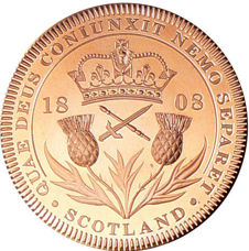 George III, Scotland, Crown 1808 Copper Patina Prooflike Unc_rev