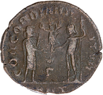 Constantius I as Caesar. A.D. 293-305., Antioch - A.D. 297. Æ Ant. CONCORDIA MILITVM._rev
