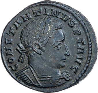 Constantine I. A.D. 307-337., LONDON - A.D. 310. Æ Follis. SOLI INVICTO COMITI_obv
