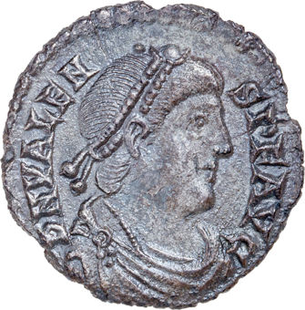 Valens. A.D. 364-378., Trier - A.D. 368-375. AR Siliqua. VRBS ROMA_obv