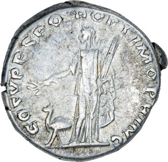 Trajan. A.D. 98-117., Rome - A.D. 109. AR Denarius. COS V P P SPQR OPTIMO PRINC_rev
