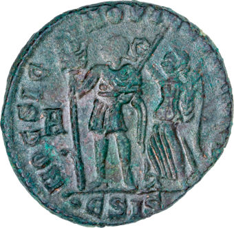 Vetranio. A.D. 350. Siscia. Billon Maiorina. HOC SIGNO VICTOR ERIS_rev