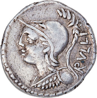 Roman Republic. 100 B.C. - P. Servilius Rullus. Rome. AR Denarius_obv