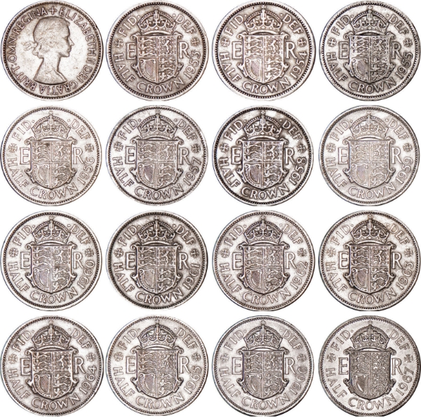 Elizabeth II, Complete Halfcrown Collection 1953-1967