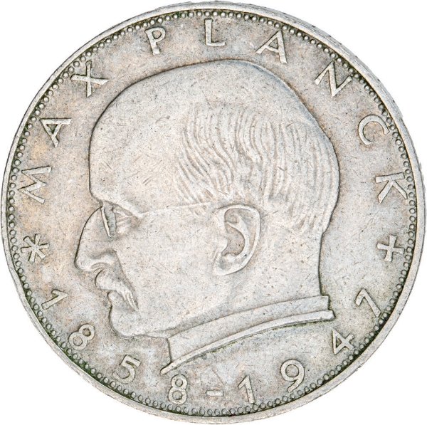 Germany, 2 Mark Max Planck Commemorative Very Fine_obv