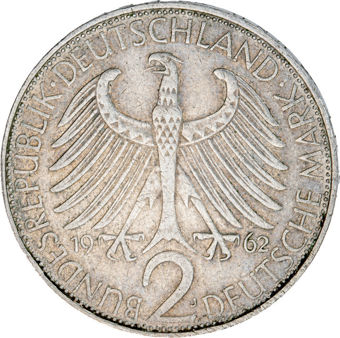 Germany, 2 Mark Max Planck Commemorative Very Fine_rev