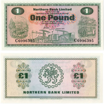 Northern Bank Limited, £1, 1978 (P187c) UNC_obv