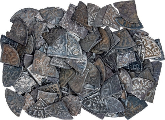 Medieval Long Cross Cut Farthing_many
