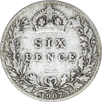 Edward VII Sixpence Fine_rev