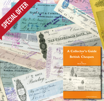 20 Different UK Cheques + FREE Collector’s Guide SPECIAL