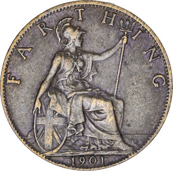 Victoria Farthing 1901 Extremely Fine_rev