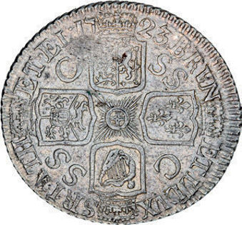 George I, Shilling, 1723 SSC Extremely Fine_rev
