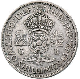 George VI 1945 Florin Fine_rev
