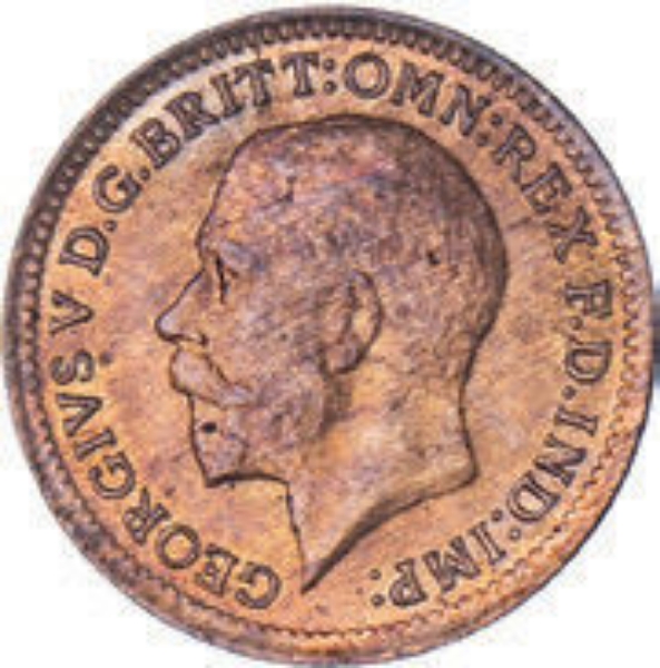 George V, 1913 Third Farthing BU_obv