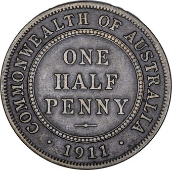 Australia George V Halfpenny Fine_rev