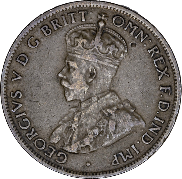 Australia George V Halfpenny Very Fine_obv