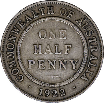 Australia George V Halfpenny Very Fine_rev