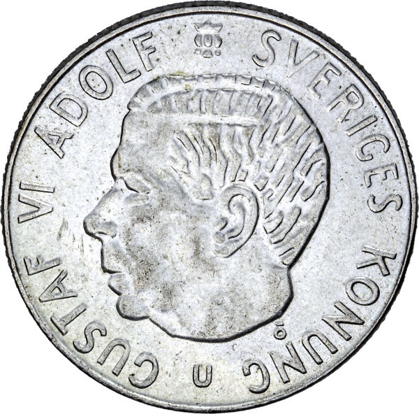Sweden Gustav VI Silver Krona BU_obv
