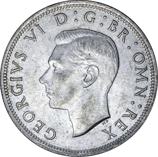 George VI, Halfcrown 1944 About Uncirculated_obv