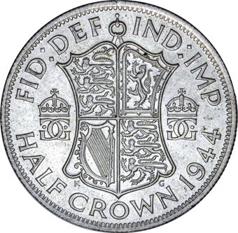 George VI, Halfcrown 1944 About Uncirculated_rev