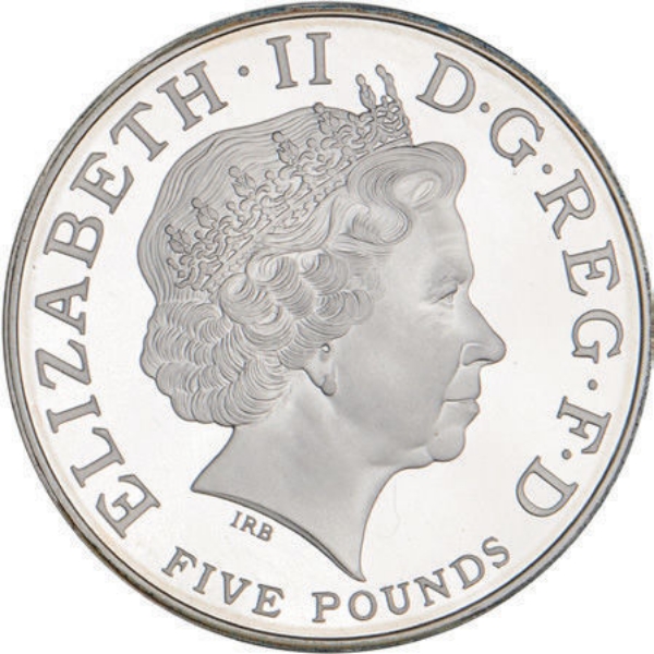Elizabeth I / Elizabeth II £5 Silver Piedfort Proof_obv