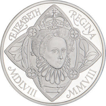 Elizabeth I / Elizabeth II £5 Silver Piedfort Proof_rev