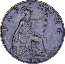 Edward VII Farthing, 1903, Unc_rev