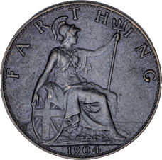 Edward VII Farthing, 1904, Unc_rev
