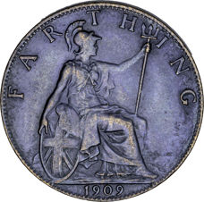 Edward VII Farthing, 1909, Unc_rev