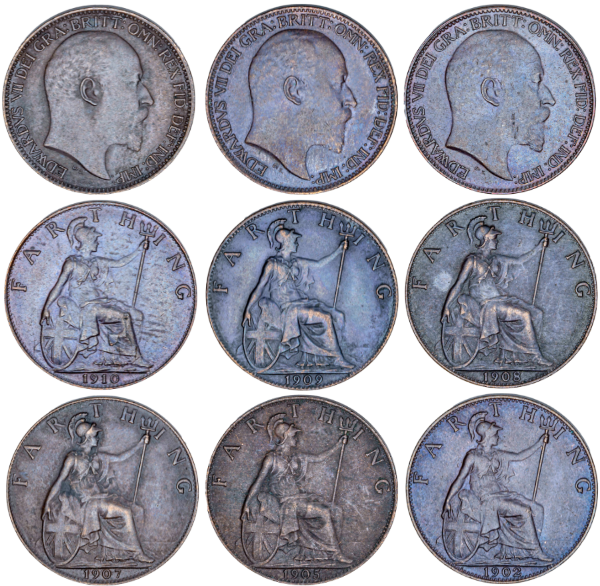 High Grade Edward VII Farthings