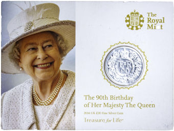Elizabeth II, £20 Fine Silver, 2016 - Queen's 90th Birthday_main